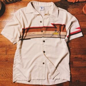 Vintage Lightening Bolt Hawaiian Shirt Size Medium